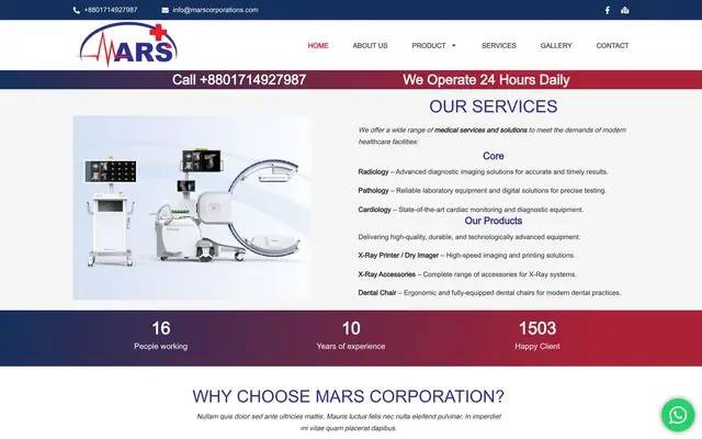 Home page of the Mars Corporations website on a desktop screen