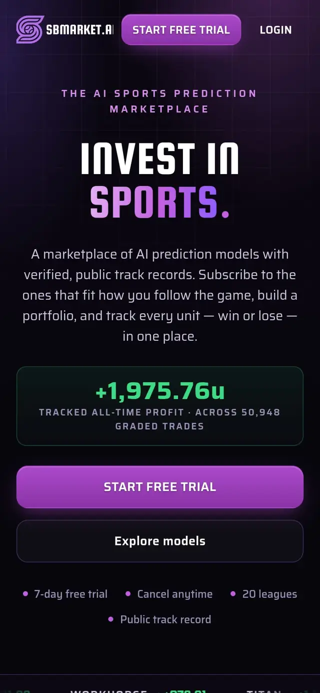Home page of the SB Market website on a phone